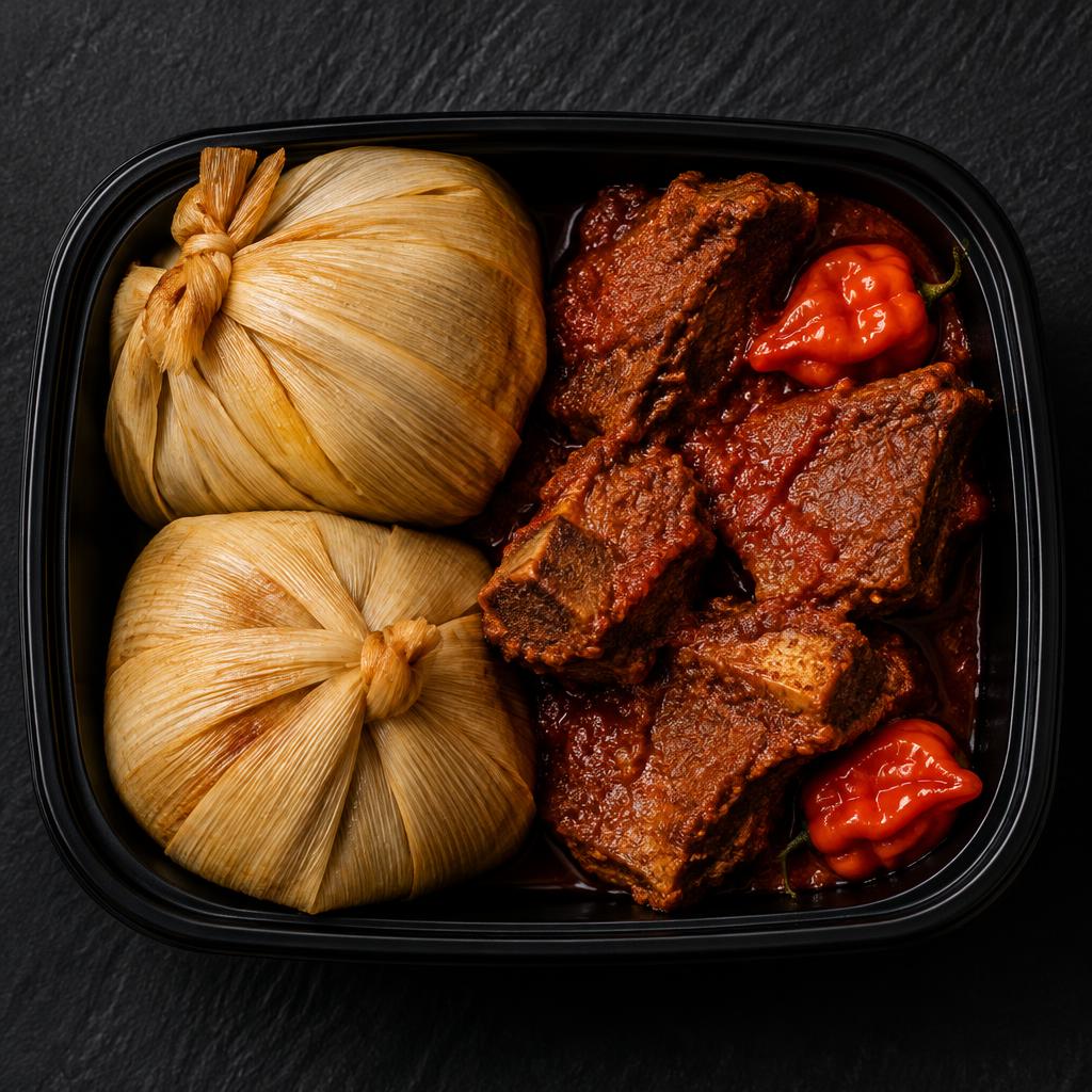 Kenkey with Pork Stew