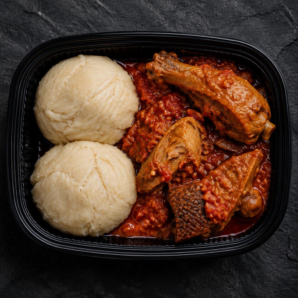 Kenkey with Turkey Stew